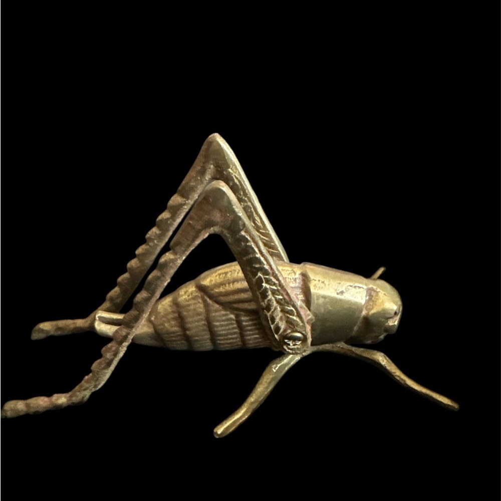 Vintage Brass Hearth Cricket Good Luck Prosperity Symbol - Picture 2 of 5